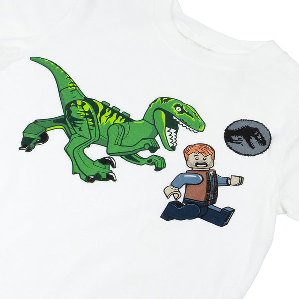 Playera Para Niño Lego Jurassic Park Blanco