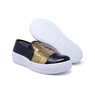 Tenis Para Mujer Vida Leve Plataforma Negro