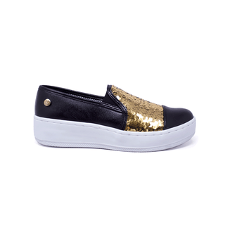 Tenis Para Mujer Vida Leve Plataforma Negro
