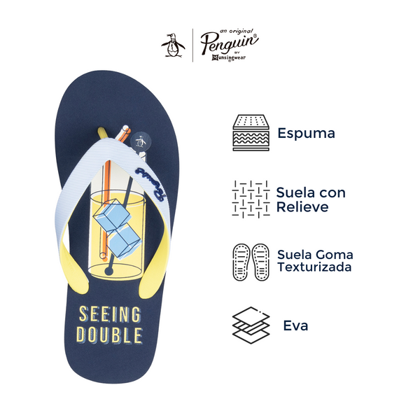 Sandalia Para Hombre Original Penguin Style Porter Azul Marino