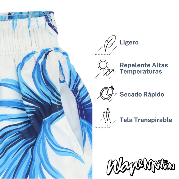 Traje De Baño WAVE Motion Palmas Blanco