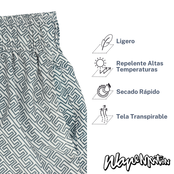 Traje De Baño WAVE Motion Lineas Gris Siberia