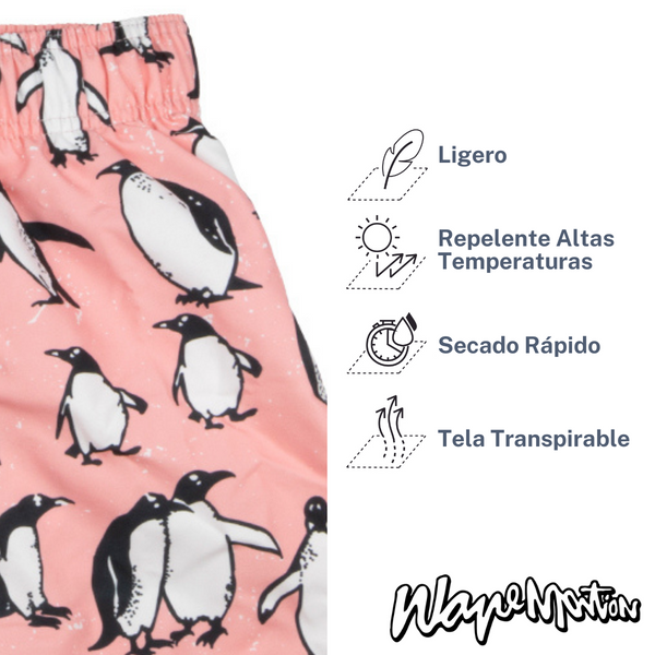 Traje De Baño Wave Motion Pingüinos Peach