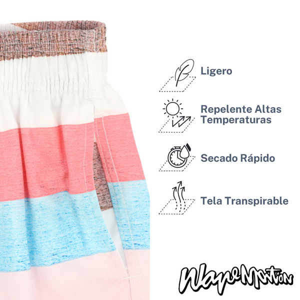 Traje De Baño WAVE Motion Rayas Multicolor Pastel