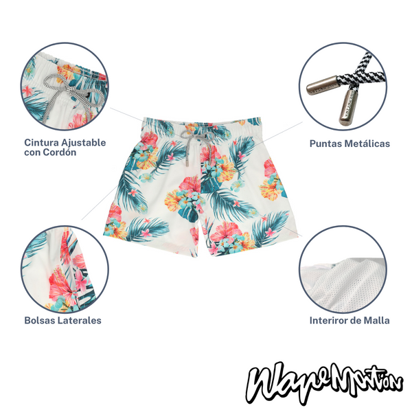 Traje De Baño WAVE Motion Floral Blanco