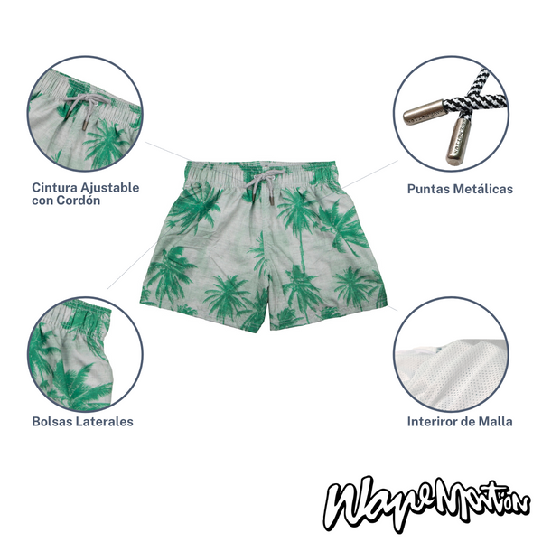 Traje De Baño Wave Motion Palmas Verde