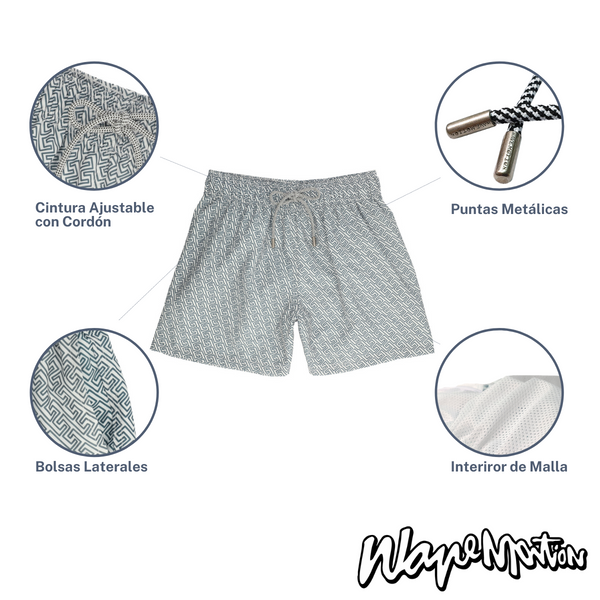 Traje De Baño WAVE Motion Lineas Gris Siberia