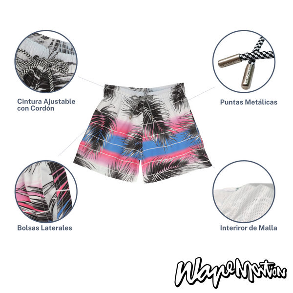 Traje De Baño WAVE Motion Hojas Tropicales Blanco