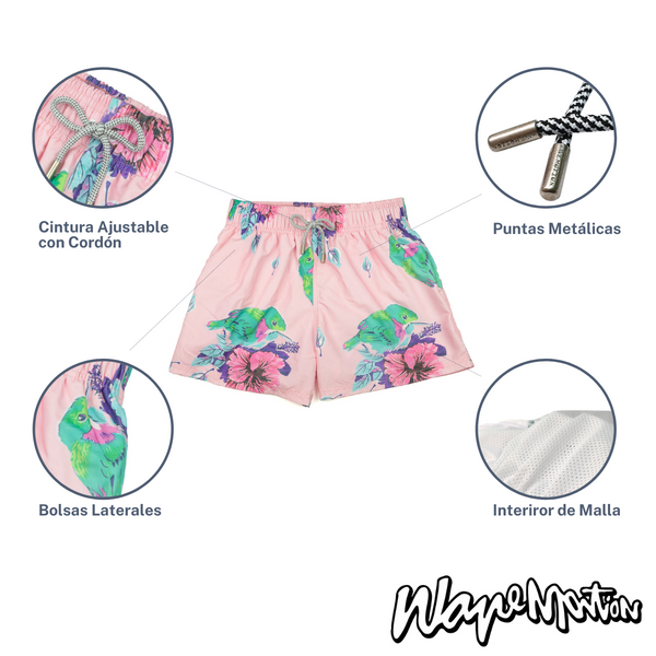 Traje De Baño Wave Motion Flor Hibisco Candy Pink