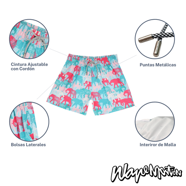 Traje De Baño WAVE Motion Elefantes Azul