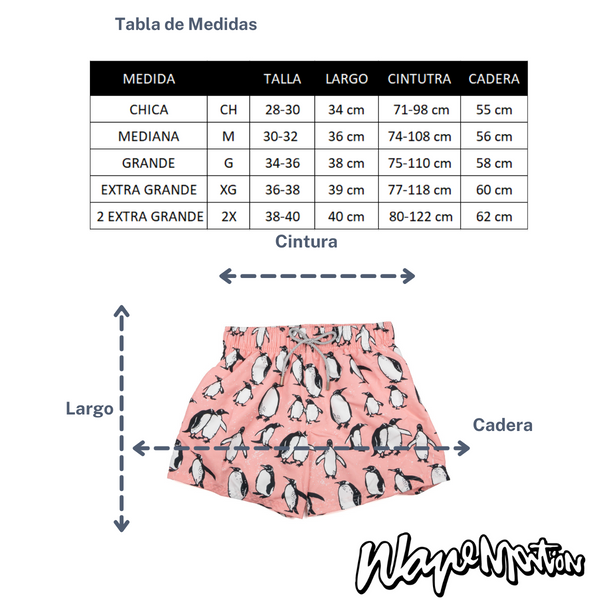 Traje De Baño Wave Motion Pingüinos Peach