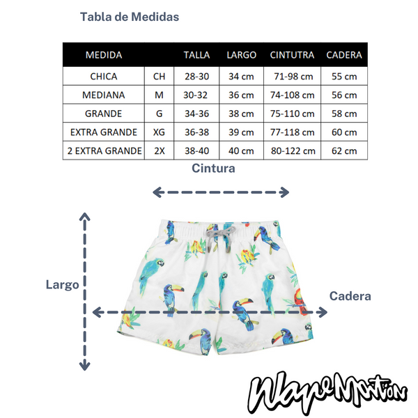 Traje De Baño Wave Motion Aves Tropicales Blanco
