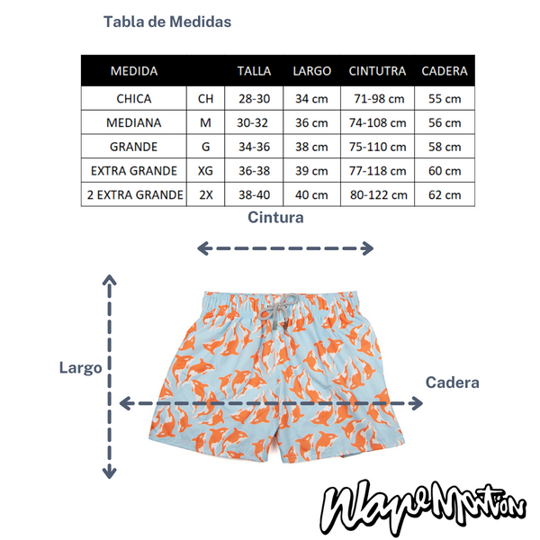 Traje De Baño Wave Motion Orcas Azul Pastel